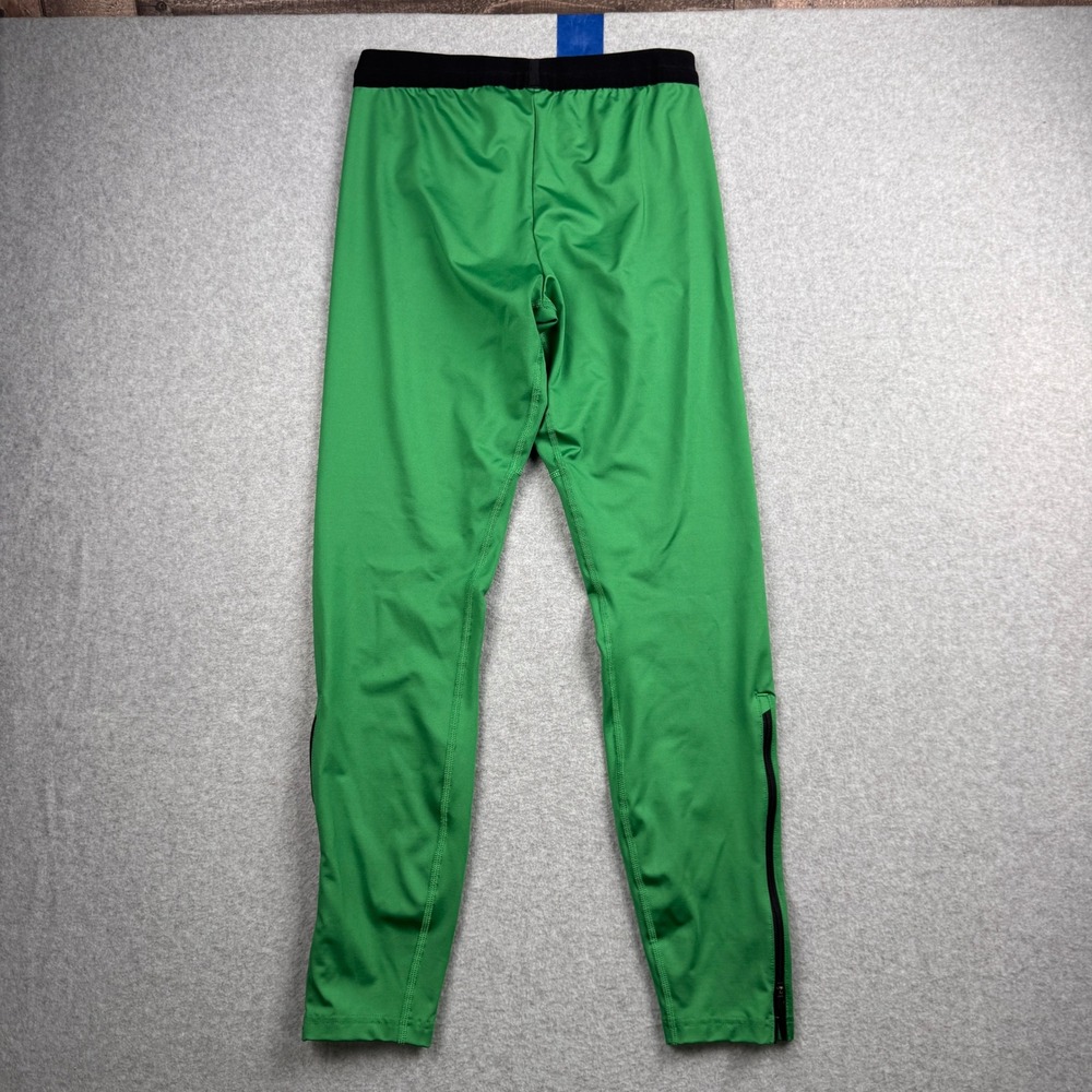 Nike Compression Tights Mens Medium Green NSU Norfolk State Ankle Zip Leggings - Picture 2 of 9
